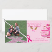 Roze Borstkanker Bewustzijn Foto Christmas Kaart (Voorkant / Achterkant)