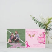 Roze Borstkanker Bewustzijn Foto Christmas Kaart (Staand voorkant)