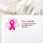 Roze Borstkanker bewustzijn lint bloem overzicht Etiket (Insitu)