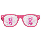 Roze Borstkanker bewustzijn lint bloem overzicht Retro Zonnebril (Voorkant)