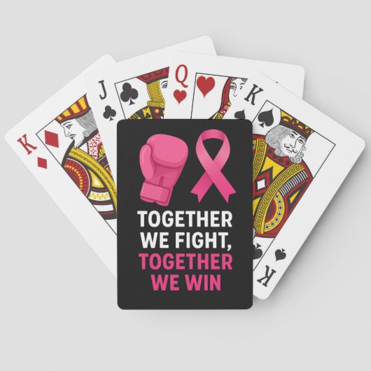 Roze Borstkanker Bewustzijn Samen We Vechten Pokerkaarten (Achterkant)