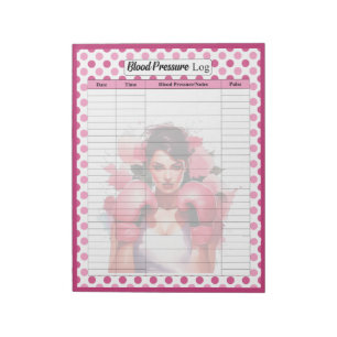 Roze borstkanker Bloeddruk log Notitieblok