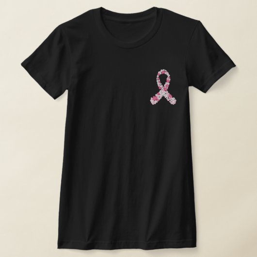 Roze Borstkanker Bloemlint  Jaar T-shirt (Laagn)