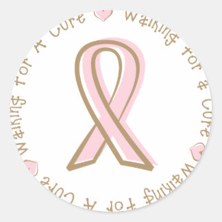 Roze Borstkanker die rondloopt voor een kuur Ronde Sticker