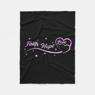 Roze borstkanker Faith Hope Breast Cancer A Fleece Deken