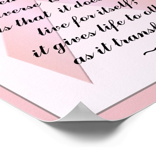 Roze borstkanker geloof Poster Lao Tzu Quote (Hoek)