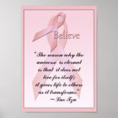 Roze borstkanker geloof Poster Lao Tzu Quote (Voorkant)