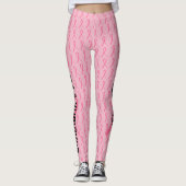 Roze borstkanker Jouw naam dubbel lint Leggings (Voorkant)