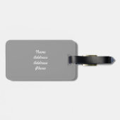 Roze borstkanker lint zilveren glitter-blik bagagelabel (Achterkant horizontaal)