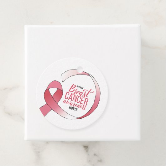 Roze borstkanker linttekening BCA maand Bedankjes Labels (In situ)