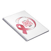 Roze borstkanker linttekening BCA maand Notitieboek (Rechterzijde)