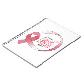 Roze borstkanker linttekening BCA maand Notitieboek (Linkerzijde)