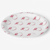 Roze borstkanker linttekening BCA maand Papieren Bordje (Gekanteld)