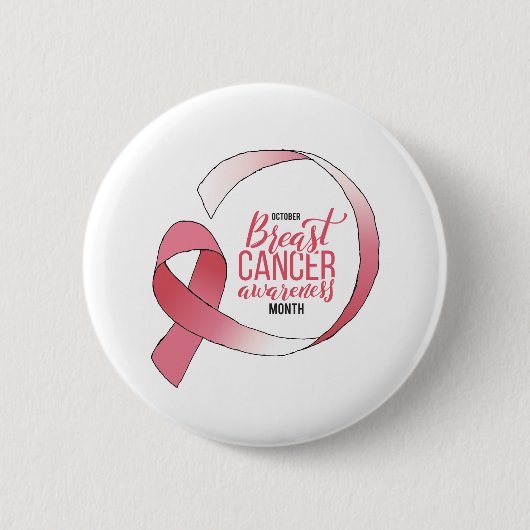 Roze borstkanker linttekening BCA maand Ronde Button 5,7 Cm (Voorkant)