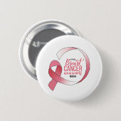 Roze borstkanker linttekening BCA maand Ronde Button 5,7 Cm (Voorkant /achterkant)