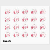 Roze borstkanker linttekening BCA maand Ronde Sticker (Vel)