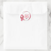 Roze borstkanker linttekening BCA maand Ronde Sticker (Tas)