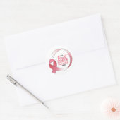 Roze borstkanker linttekening BCA maand Ronde Sticker (Envelop)