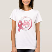 Roze borstkanker linttekening BCA maand T-shirt (Voorkant)