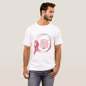 Roze borstkanker linttekening BCA maand T-shirt (Voorkant volledig)