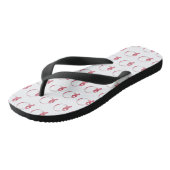Roze borstkanker linttekening BCA maand Teenslippers (Schuin)