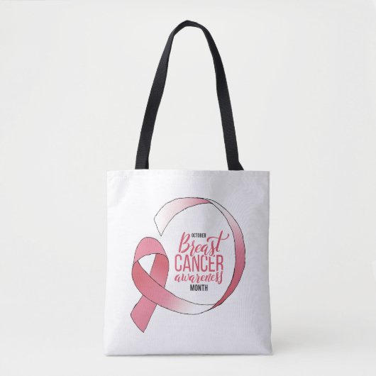Roze borstkanker linttekening BCA maand Tote Bag (Voorkant)