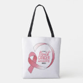 Roze borstkanker linttekening BCA maand Tote Bag (Achterkant)