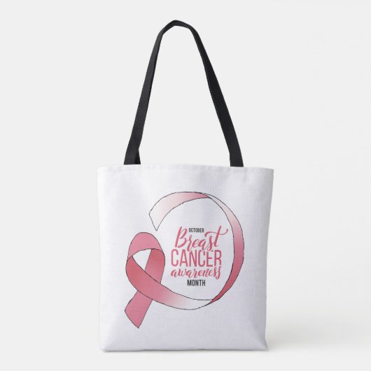 Roze borstkanker linttekening BCA maand Tote Bag (Achterkant)