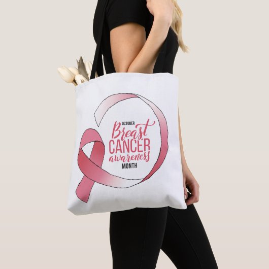 Roze borstkanker linttekening BCA maand Tote Bag (Dichtbij)