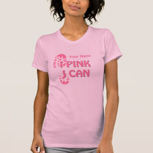 Roze borstkanker loop I Roze I can Dames roze T T-shirt