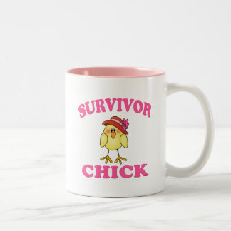 Roze borstkanker overlevende chick tweekleurige koffiemok