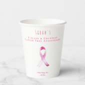 Roze Borstkanker Overlevende Fondsenwervingsfeest Papieren Bekers (Achterkant)