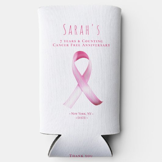 Roze Borstkanker Overlevende Fondsenwervingsfeest Seltzer Blikjeskoeler (Voorkant)