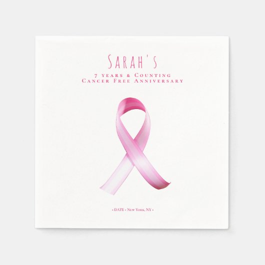 Roze Borstkanker Overlevende Fondsenwervingsfeest Servet (Voorkant)