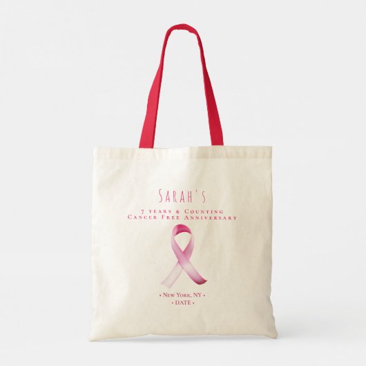 Roze Borstkanker Overlevende Fondsenwervingsfeest Tote Bag (Achterkant)