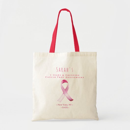 Roze Borstkanker Overlevende Fondsenwervingsfeest Tote Bag (Voorkant)