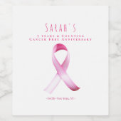 Roze Borstkanker Overlevende Fondsenwervingsfeest Wijn Etiket (Enkel label)