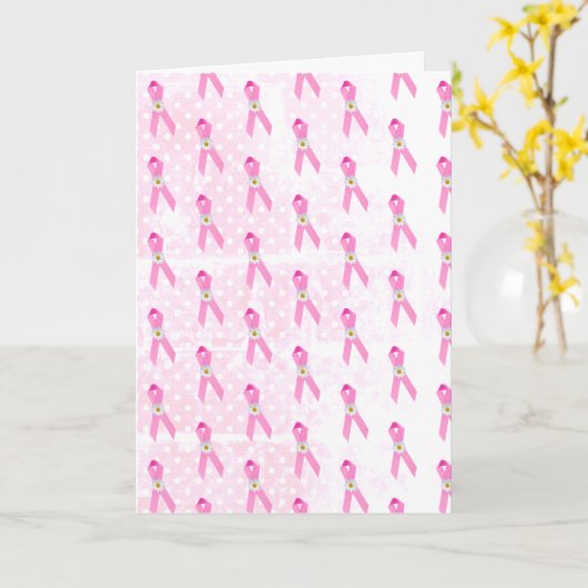 Roze borstkanker Overlevende linten en dagen Kaart (Gele Bloem)
