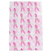 Roze borstkanker Overlevende linten en dagen Medium Cadeauzakje (Achterkant)