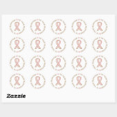 Roze Borstkanker Overleving 15 jaar Ronde Sticker (Vel)