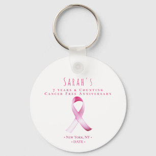 Roze Borstkanker Survivor Fundraiser QR-code Sleutelhanger