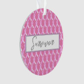 Roze Borstkanker Survivor Ornament (voorkant)