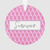 Roze Borstkanker Survivor Ornament (achterkant)