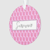Roze Borstkanker Survivor Ornament (voorkant)