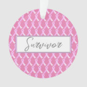 Roze Borstkanker Survivor Ornament (voorkant)