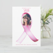 Roze Borstkanker Survivor Party Fundraiser Kaart (Staand voorkant)