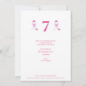 Roze Borstkanker Survivor Party Fundraiser Kaart (Achterkant)