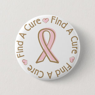 Roze Borstkanker vindt een kuur Ronde Button 5,7 Cm