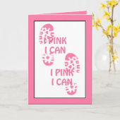 Roze Borstkanker Walk I Pink I Can Wenskaart Kaart (Gele Bloem)