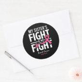 Roze borstkanker zus overlevende ondersteuning ronde sticker (Envelop)